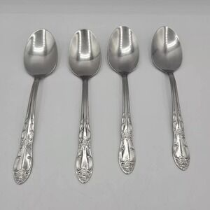 Oneida Ohsoh103 Stainless Thor Glossy Four Spoons Discontinued Pattern‎ Flatware